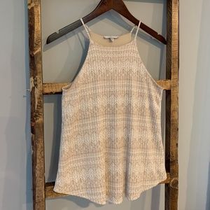 Cream and white patterned tank